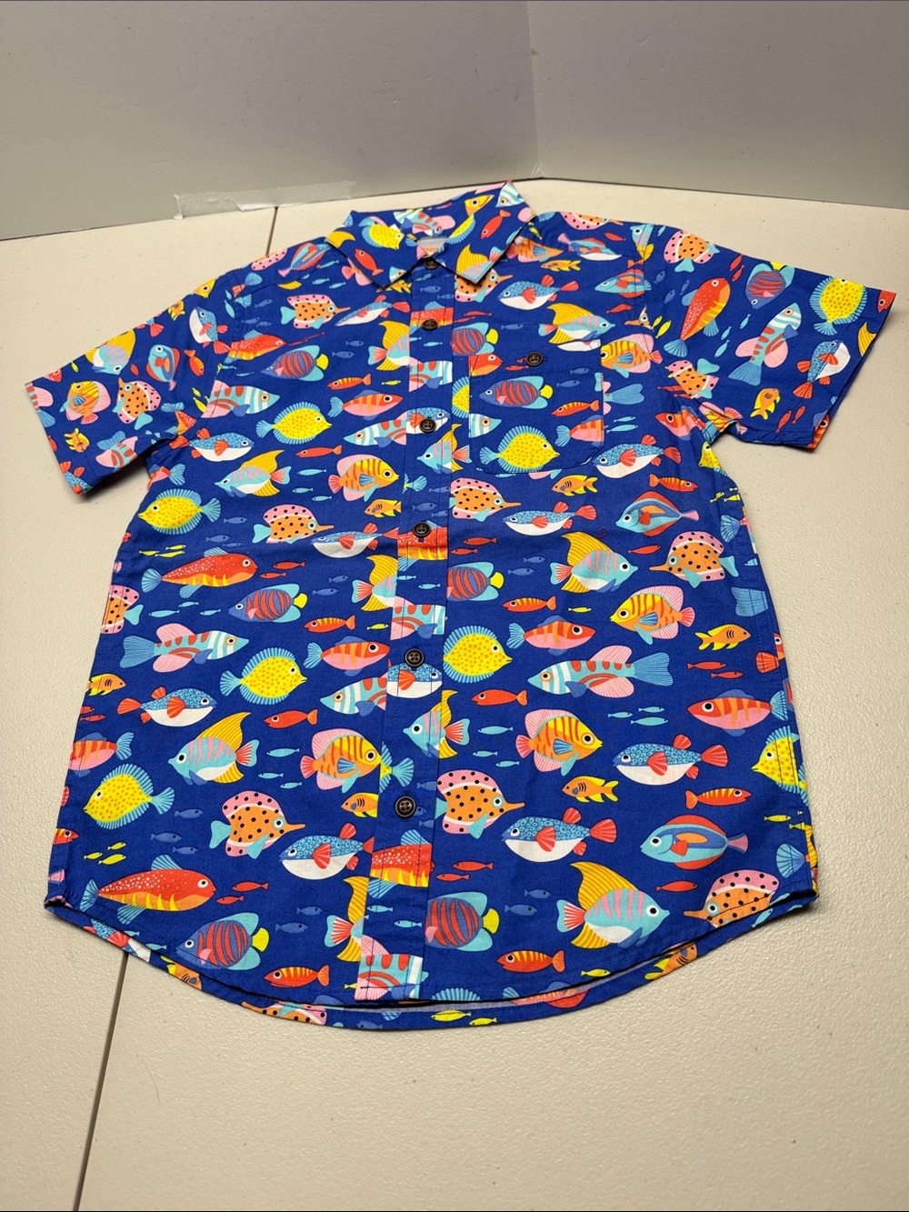 Gymboree Boys Fish Button Up Shirt - Splish-Splash - Blue. NWOT